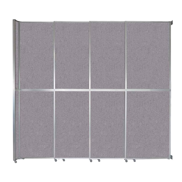 Operable Wall Sliding Room Divider 12'8" x 12'3" Cloud Gray Fabric